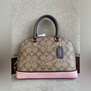 NWT！COACH MINI SIERRA SATCHEL CROSSBODY BAG IN COLORBLOCK SIGNATURE（F57493）